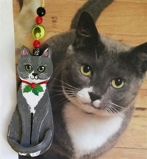 personalized ornaments with cats|cat ornaments for christmas tree.